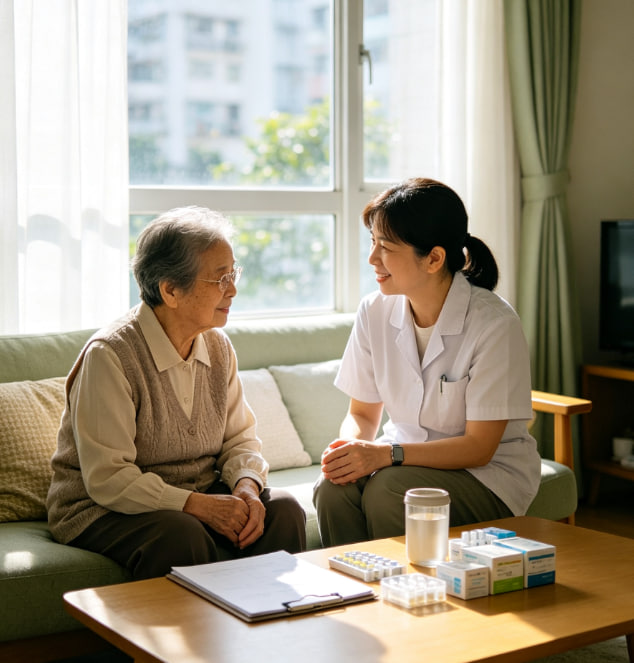 醫療人員與病人討論健康安排
